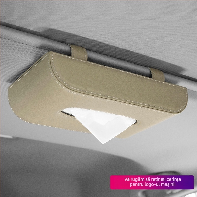 Cutie de șervețele din piele pentru mașină, agățată de oglinda de soare sau de plafon, accesoriu interior auto, personalizabil, origine Guangzhou