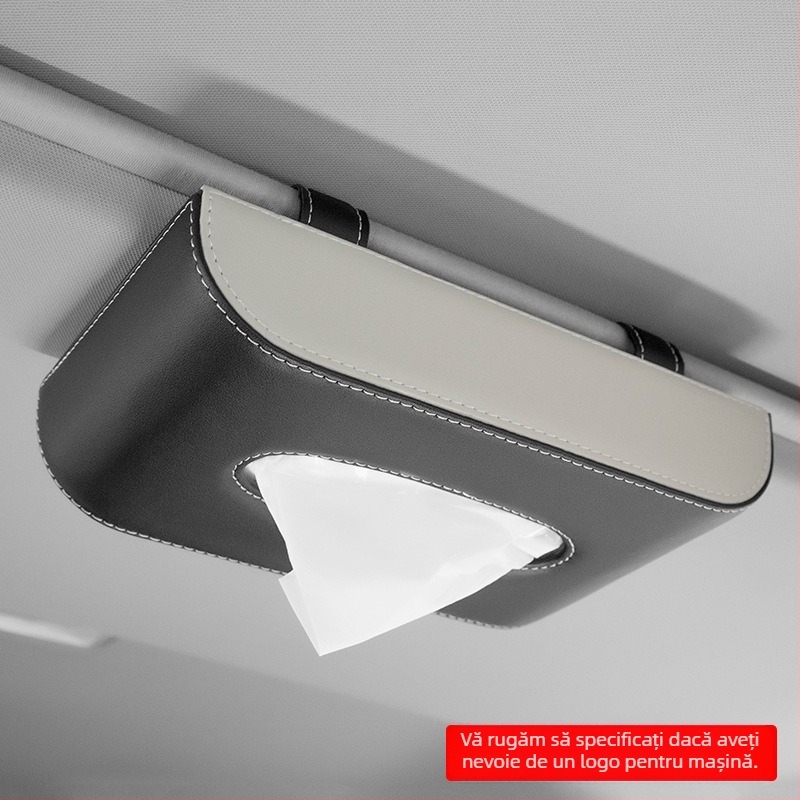 Cutie de șervețele din piele pentru mașină, agățată de oglinda de soare sau de plafon, accesoriu interior auto, personalizabil, origine Guangzhou