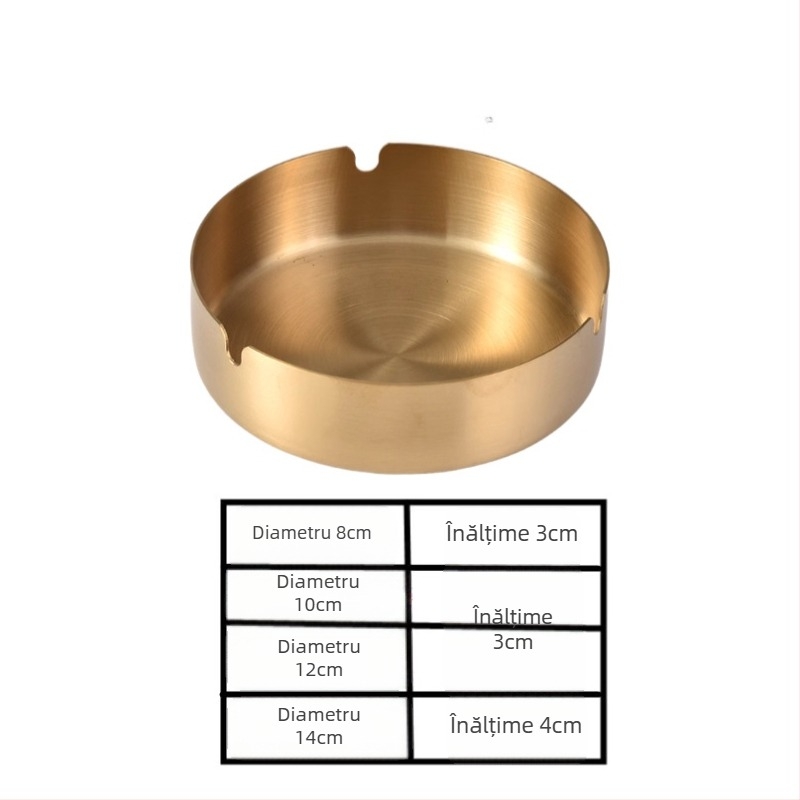 Scrumieră din oțel inoxidabil, cu spațiu de depozitare și logo, design minimalist