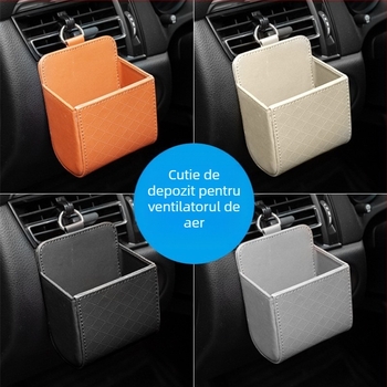 Geantă de depozitare pentru gură de ventilație auto – organizator atârnat din piele, impermeabil și personalizabil, volum 4, compatibil universal