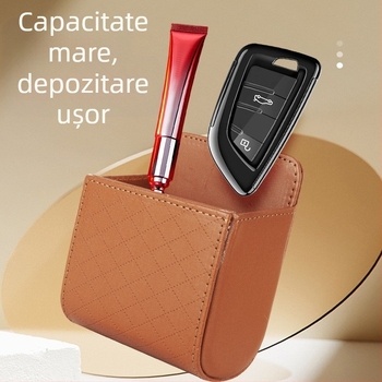 Geantă de depozitare pentru gură de ventilație auto – organizator atârnat din piele, impermeabil și personalizabil, volum 4, compatibil universal