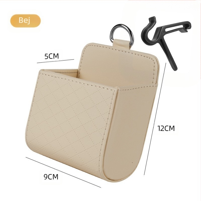 Geantă de depozitare pentru gură de ventilație auto – organizator atârnat din piele, impermeabil și personalizabil, volum 4, compatibil universal