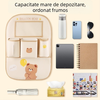 Geantă de depozitare pentru spatele scaunului auto, atârnată, impermeabilă, capacitate 2500 ml, universală, imprimare logo disponibilă