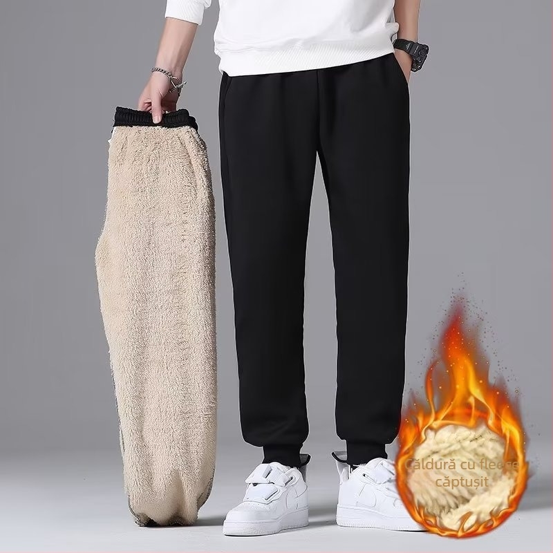 Geacă bărbați din fleece, cu glugă, fermoar, guler înalt, croială lejeră