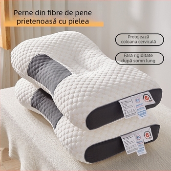 Perna Spa pentru masaj, sprijin cervical anti-deformare, husă respirabilă antibacteriană, formă pătrată, umplutură velur cu pene