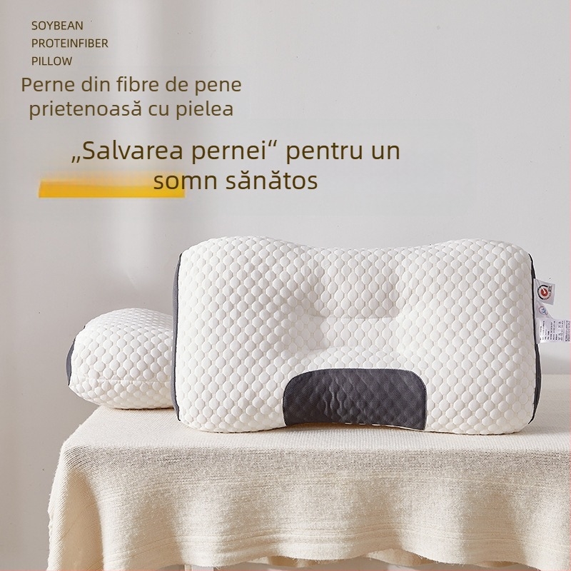 Perna Spa pentru masaj, sprijin cervical anti-deformare, husă respirabilă antibacteriană, formă pătrată, umplutură velur cu pene