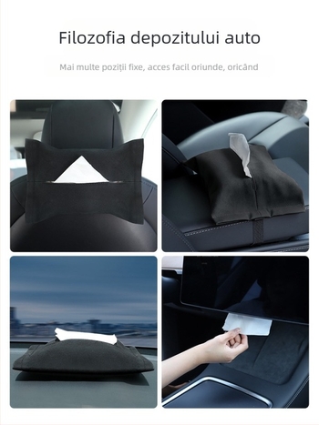 Suport pluș pentru șervețele auto Tesla Model Y3 – montaj ascuns, tip atârnat