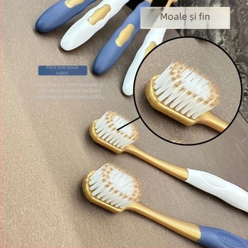 Periuță de dinți manuală, set de 6, cap lat, peri moi, curățare profundă