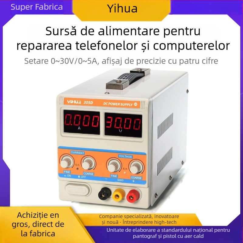 Sursă de alimentare DC reglabilă (Brand: YIHUA; Putere de ieșire: 295W; Certificat CE; Tip alimentare: reglabil)