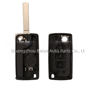 Carcasă pentru cheie auto pliabilă cu 3 butoane pentru Peugeot Citroën Fiat CE0523/CE0536 | Carcasă din plastic; lamă de cheie din cupru + plastic; greutate 39,5 g