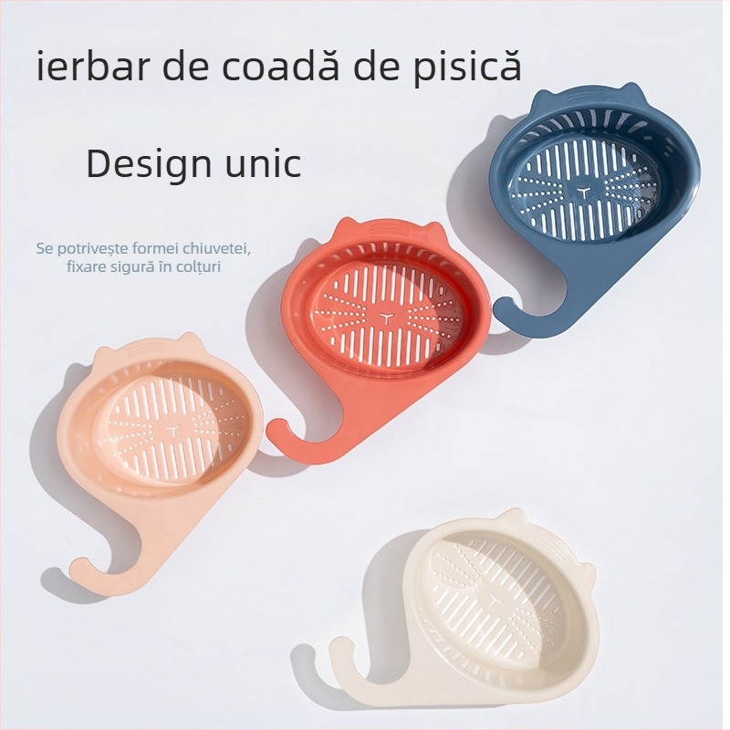 Robinet multifuncțional pentru chiuvetă cu separare uscat–umedă și coș de scurgere fără găuri pentru fructe și legume