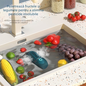 XY-006 Purificator portabil pentru curățare de fructe și legume, detoxifiere, control mecanic, până la 4 L, 5V, 8W, 50 Hz, pentru fructe, legume, carne și fructe de mare