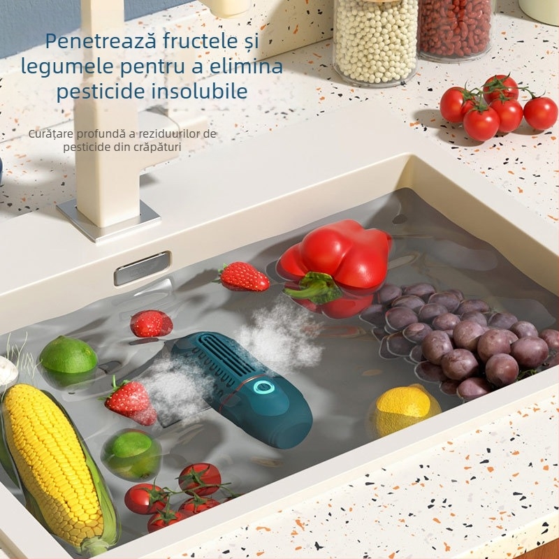 XY-006 Purificator portabil pentru curățare de fructe și legume, detoxifiere, control mecanic, până la 4 L, 5V, 8W, 50 Hz, pentru fructe, legume, carne și fructe de mare