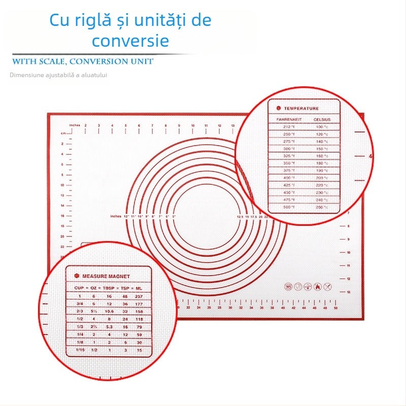 Xuan Juan Covoraș de frământat din silicon platina cu fibre de sticlă – Covoraș multifuncțional pentru frământat, întins, coacere și tăiere, anti-derapant, stil modern