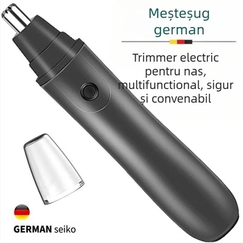 Trimmer electric pentru păr din nas și sprâncene - corp din ABS, alimentare cu baterie, cap de tăiere demontabil și lavabil, fără baterie încorporată