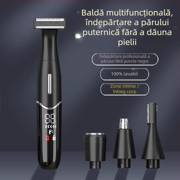 Ras electric 4 în 1 pentru corp, cu tuns pentru nas și sprâncene, alimentare USB, curățare pentru întregul corp, greutate 220 g