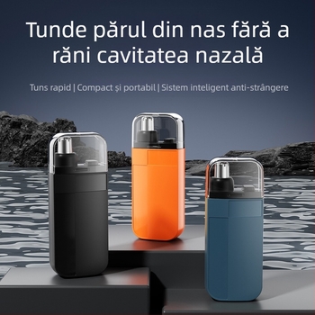 Trimmer electric pentru nas — reîncărcabil, corp din ABS, complet lavabil, baterie încorporată 100–300 mAh, autonomie peste 7 zile