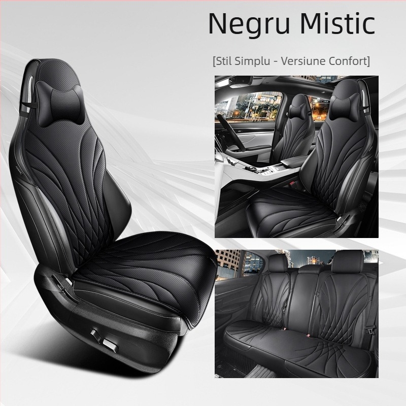 Perna pentru scaunul auto din piele Napa perforată, ventilată și respirabilă, potrivire universală, set din mai multe piese
