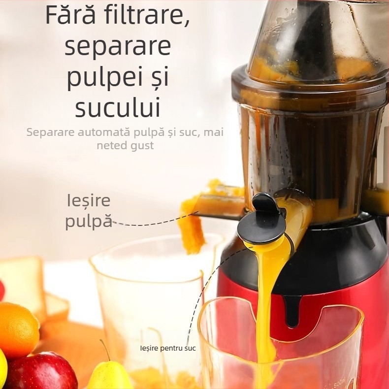 Storcător de fructe și legume cu separare a pulpei, capacitate 1000 ml, producție maximă de suc 1501 ml+, viteză maximă 12000 rpm, corp din ABS, recipient pentru pulpă 0.5–1 L