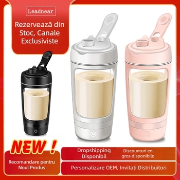 Cupa electrică de amestecare din Tritan, amestecare automată, pentru shake proteic, cu siglă gravată