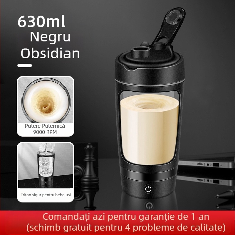 Cupa electrică de amestecare din Tritan, amestecare automată, pentru shake proteic, cu siglă gravată