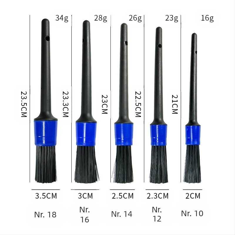 Set de 5 periute pentru spălarea mașinii – material PP, Magic Star, pentru prizele de aer, butucii roților și spațiile din motor