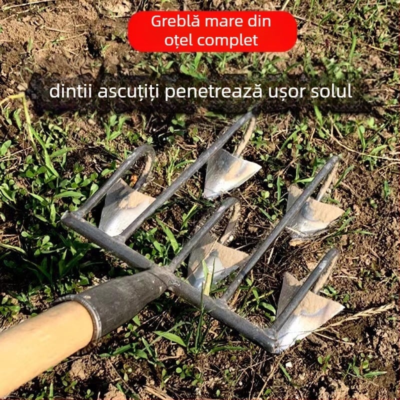 Xiaonong Grapă cu trei și patru dinți pentru afânarea solului, plivire, săparea canalelor și plantarea legumelor