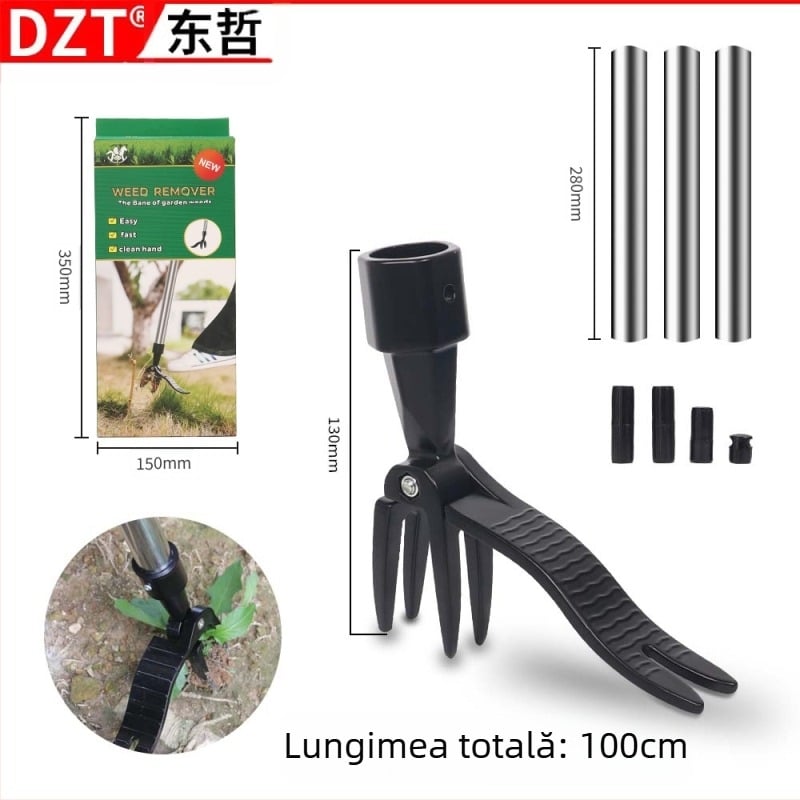 DZT Smulitor de buruieni în picioare pentru grădină și curte – smulire de rădăcini, manual, ergonomic, fără a te pleca