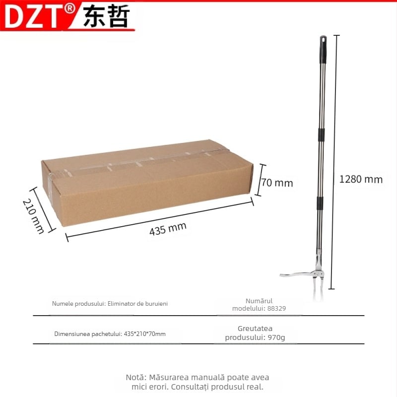 DZT Smulitor de buruieni în picioare pentru grădină și curte – smulire de rădăcini, manual, ergonomic, fără a te pleca