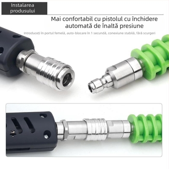 Pistol de spălat cu presiune înaltă pentru mașini, cap de duză din oțel inoxidabil 304 și mâner din plastic; pentru spălarea mașinilor; presiune 300; greutate 500 g