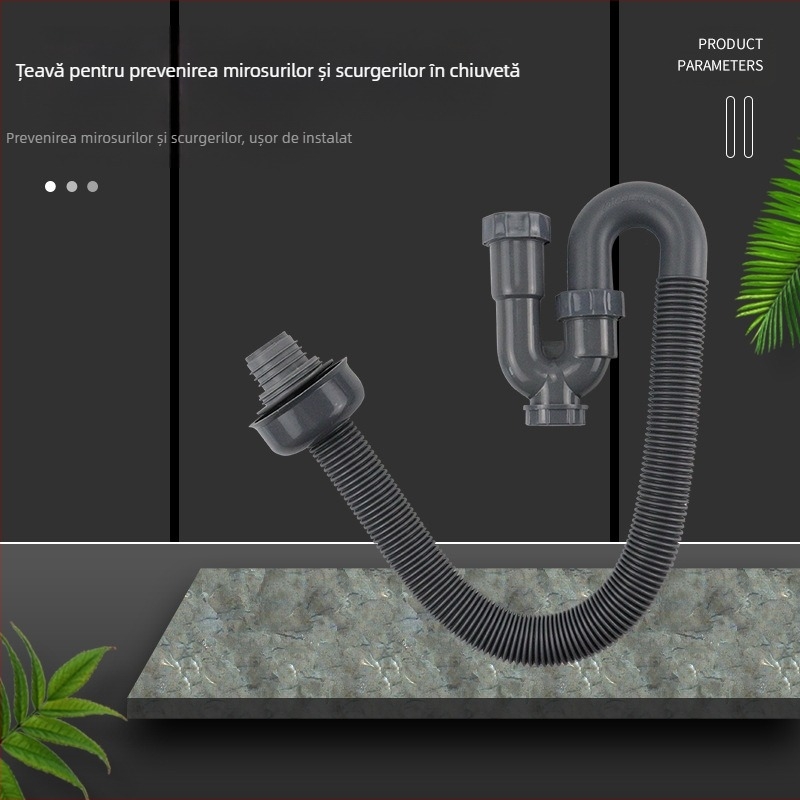 Conductă de canalizare S-bend cu deodorizare | Model: S-bend deodorant sewer pipe; Material: PP; Formă: S Bend; Brand: Ruiquan