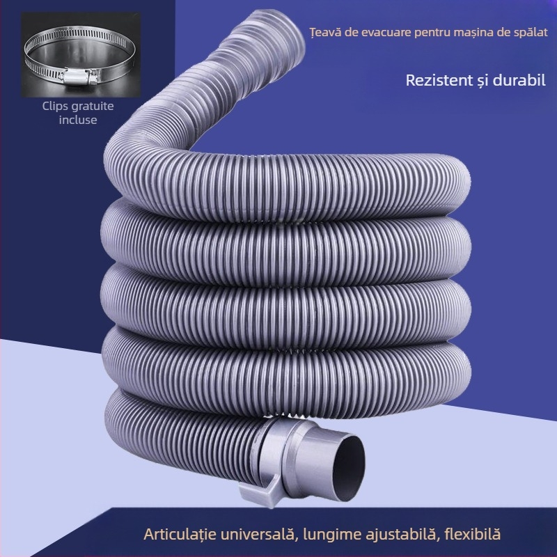 Țeavă de drenaj pentru mașina de spălat, cu capete duale, universală cu conexiuni multiple, din plastic