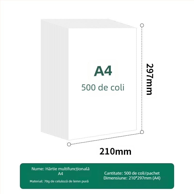 Hârtie de copiator pentru birou, dublă față, 70 g, 100 de coli în pachet