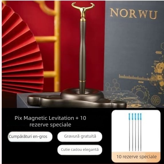 Pix levitativ – Ornament de birou, carcasă din aliaj de aluminiu, imprimare logo disponibilă, personalizabil, cadou de afaceri ideal