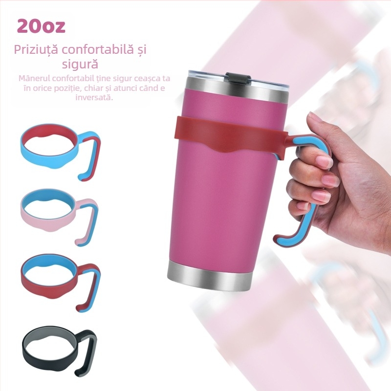 Hua Kun suport pentru pahar PP – formă rotundă, portabil, structură cu un singur strat, logo imprimat