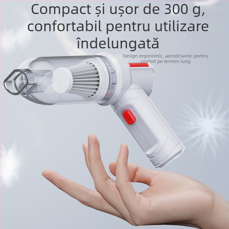 Aspirator manual pentru mașină și casă, 7.4V, 120W, 5500Pa, încărcare wireless