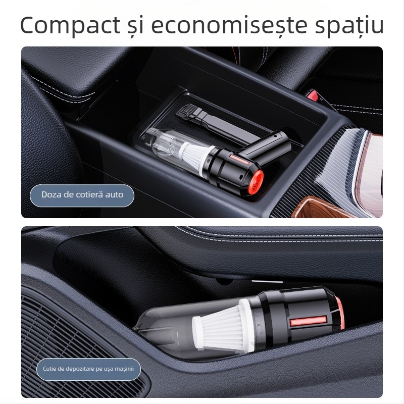 Aspirator manual pentru mașină și casă, 7.4V, 120W, 5500Pa, încărcare wireless