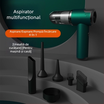 Aspirator portabil fără fir pentru mașină și casă, duză ciclonică, aspirație 2100–3000 Pa, putere 75W, autonomie 0–1 h, baterie încorporată 1600–2000 mAh