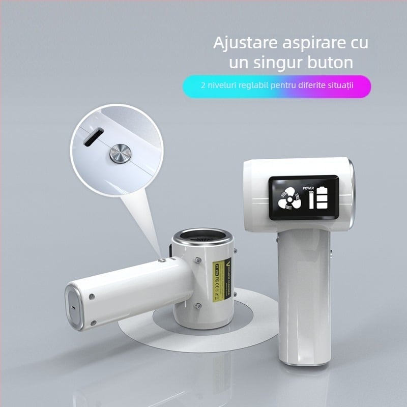 Aspirator auto fără fir cu afișaj digital, utilizare duală mașină-casă, portabil, 60W, 6000Pa, încărcabil