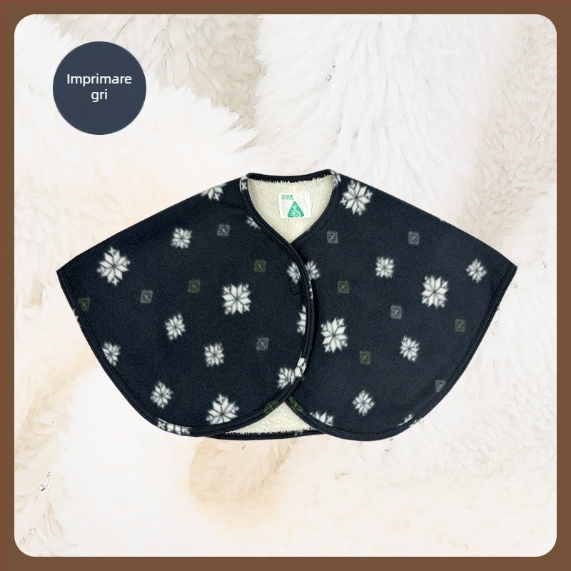 Șal-poncho din velur dublu-fațat, cald, pentru unisex, cu model geometric, accesoriu elegant pentru iarnă, toamnă și primăvară