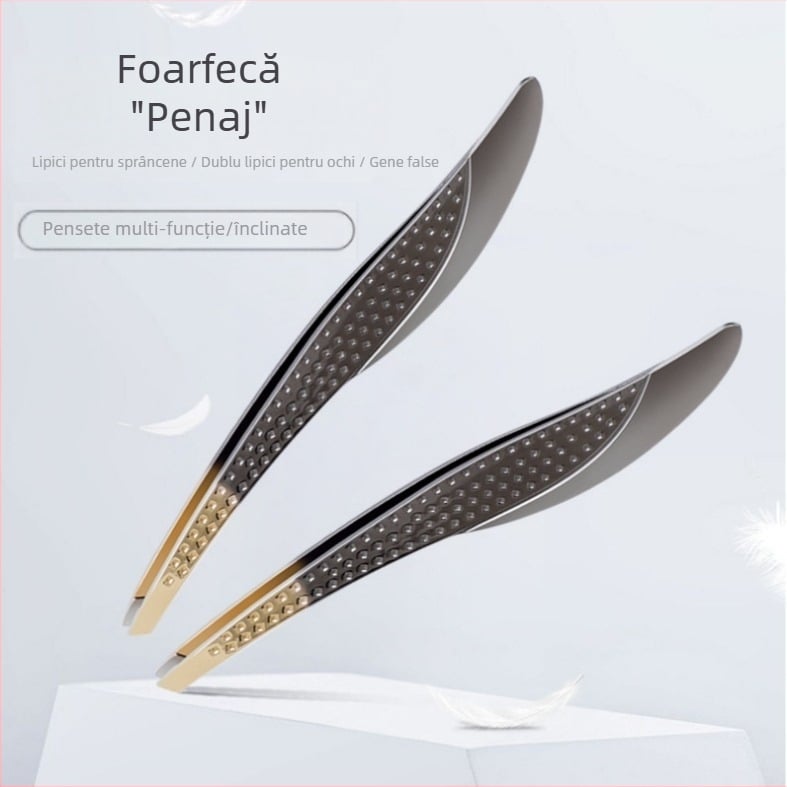 Colorful Fenling set pentru sprânene: clips pentru sprânene și pensetă, oțel inoxidabil, vârfuri unghiulate, pentru îngrijirea sprânenelor și a genelor