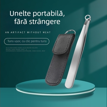 Trimmer pentru păr nazal, din oțel inoxidabil, cap circular, mecanism manual de apăsare