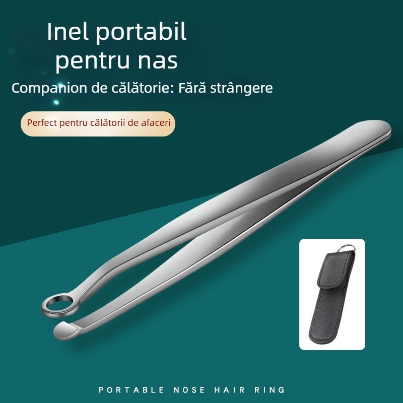 Trimmer pentru păr nazal, din oțel inoxidabil, cap circular, mecanism manual de apăsare