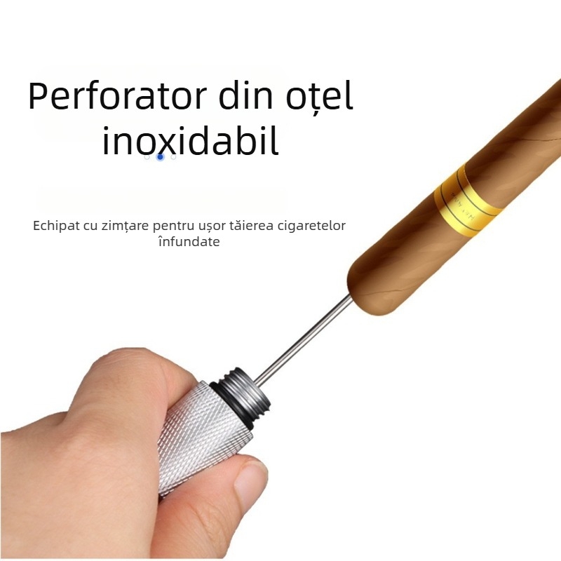 Instrument de perforare a țigării cu ac zimțat – aliaj de aluminiu, personalizabil, design minimalist