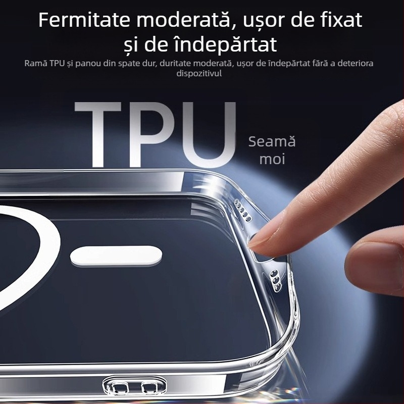 Carcasă iPhone MagSafe din silicon, design în relief, magnetică, rezistentă la șocuri și la căderi