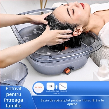 Chiuvetă de spălat păr în pat pentru pacienți și vârstnici – plastic, transparent, 1.47 kg; Brand Ya Jia la