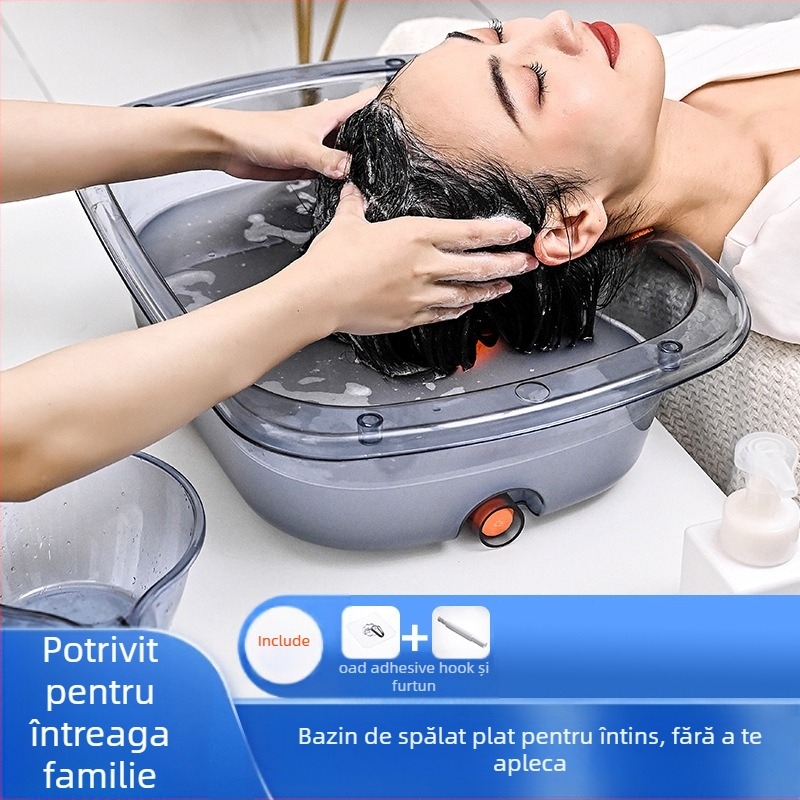 Chiuvetă de spălat păr în pat pentru pacienți și vârstnici – plastic, transparent, 1.47 kg; Brand Ya Jia la
