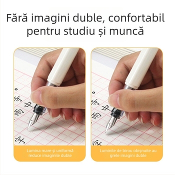 Lampa de birou LED cu clemă pentru protecția ochilor, USB reîncărcabilă, baterie încorporată, control prin atingere, design modern minimalist.