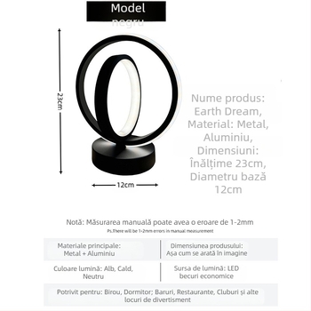 Lumină de noapte din aluminiu cu design pământesc pentru bar, dormitor și sufragerie — stil creativ, certificat CE EU, lumină de noapte, lumină pentru învățare, lumină ambientală — Looking at life