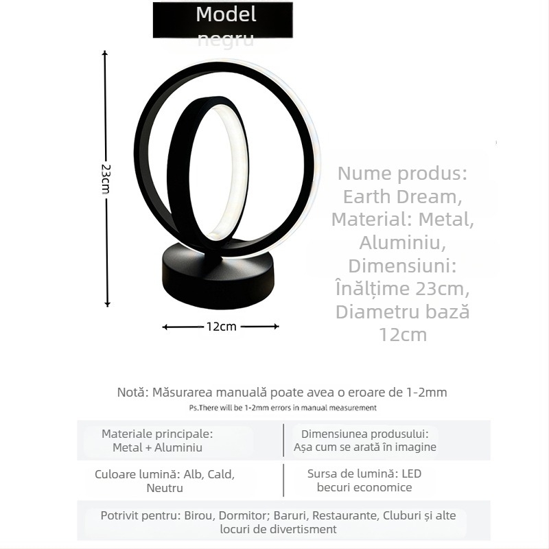 Lumină de noapte din aluminiu cu design pământesc pentru bar, dormitor și sufragerie — stil creativ, certificat CE EU, lumină de noapte, lumină pentru învățare, lumină ambientală — Looking at life